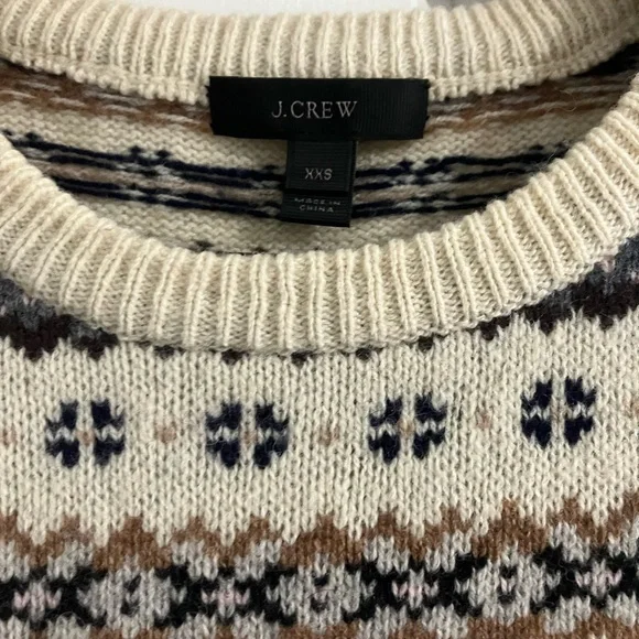 EUC J.Crew Lambswool Fair Isle Sweater - Picture 2 of 3